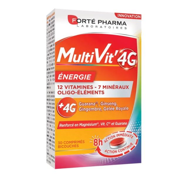 Forté Pharma MultiVit'4G Energie 30 Comprimés Bicouches
