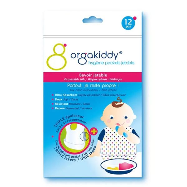 OrgaKiddy 12 bavoirs jetables