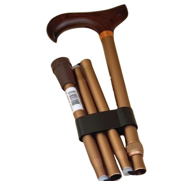 Aquaromat canne pliante et réglable en aluminium bronze mat AQ342
