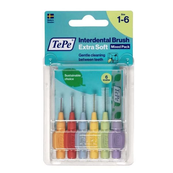 TePe brossettes interdentaires extra souples assortiment taille 1 à 6