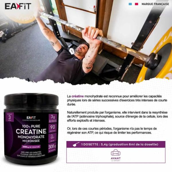 Eafit Pure Créatine construction musculaire poudre 300g