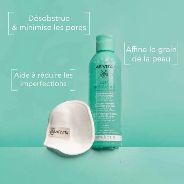 Apivita Just Bee Clear lotion purifiante réductrice de pores 200ml