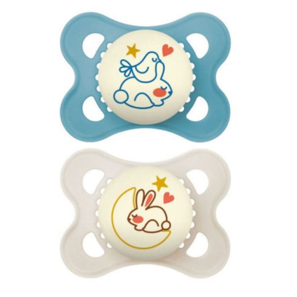 Mam 2 sucettes Original Nuit 2-6 mois et + colombe lapin