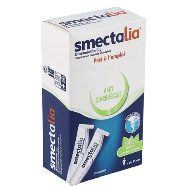 Smectalia stick Citron Menthe 12 Sachets 10 g