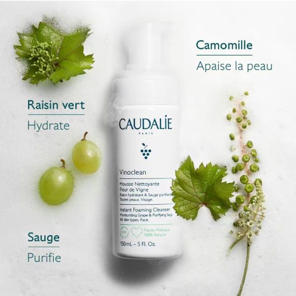 Caudalie Vinoclean Mousse Nettoyante Fleur de Vigne Lot de 2 x 150 ml