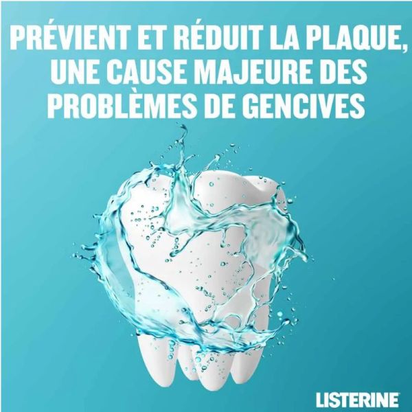 Listerine bain de bouche fraîcheur sans alcool menthe douce 500ml