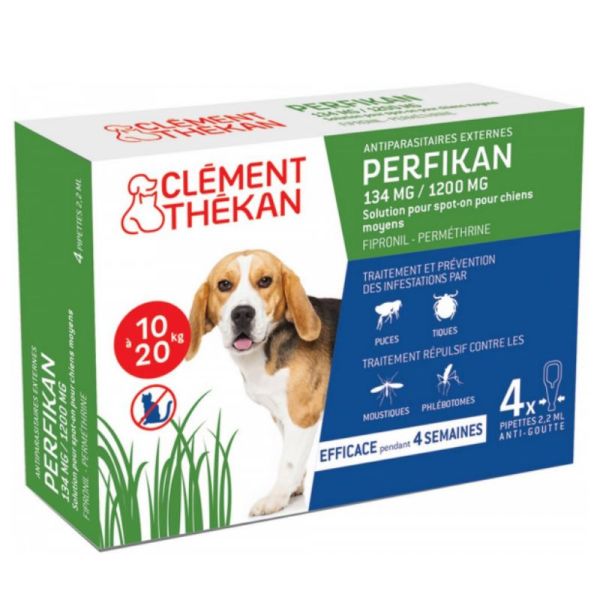 Clément Thékan Perfikan Chiens 10-20kg 4 pipettes