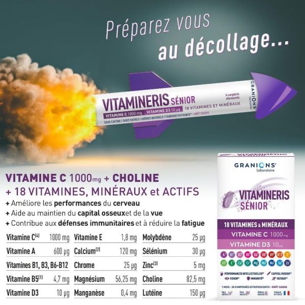 Granions Vitamineris Senior 1000mg Vitamine C 30 comprimés