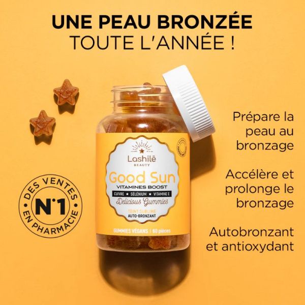 Lashilé Beauty Good Sun auto-bronzant 1 moist 60 gummies