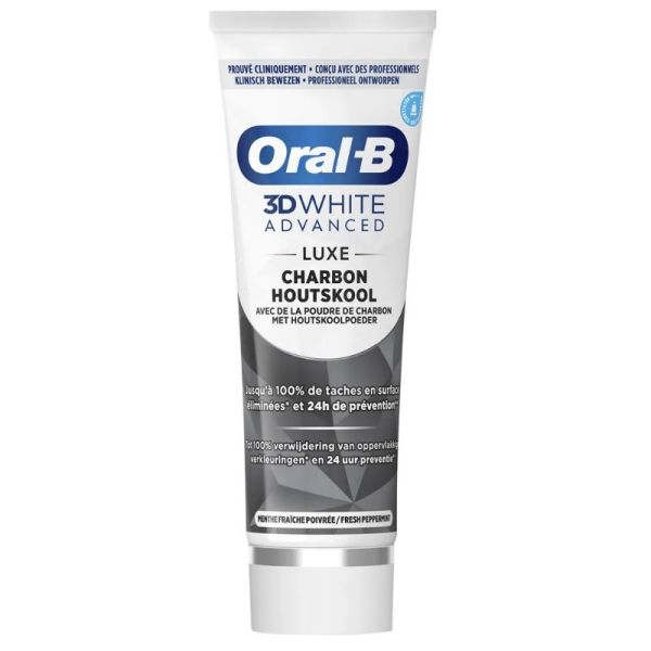 Oral-B 3D White Advanced Luxe dentifrice charbon 75ml