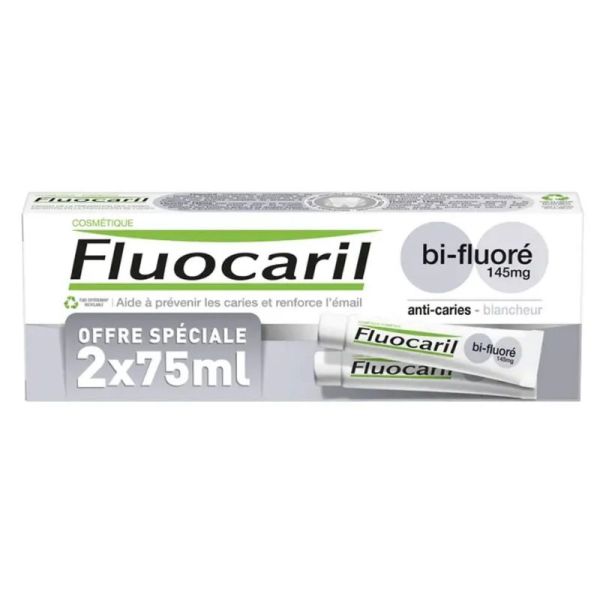 Fluocaril Dentifrice Bi-fluore Blancheur Anti-caries 2x75ml