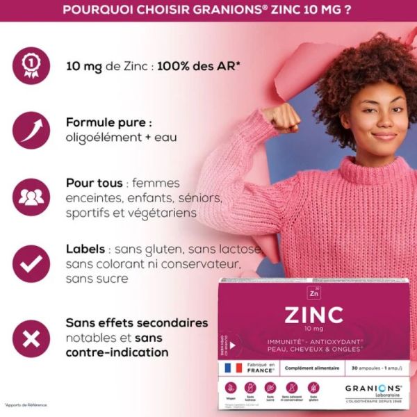 Granions Zinc Oligoéléments 30 ampoules buvables