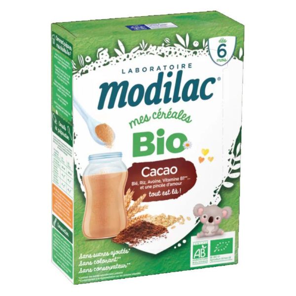Modilac Mes céréales bio dès 6 mois cacao 250g