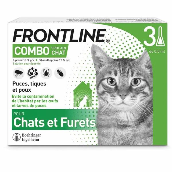 Frontline Combo Spot-on chat et furet 3 pipettes de 0.5ml