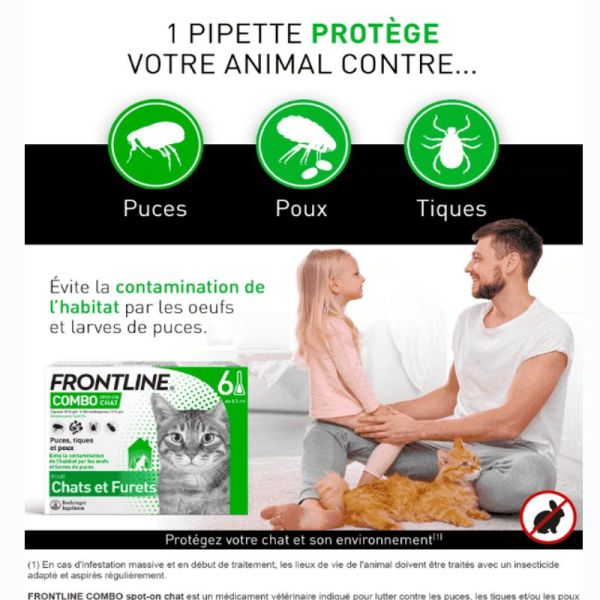 Frontline Combo Spot-on chat et furet 6 pipettes 05.5ml
