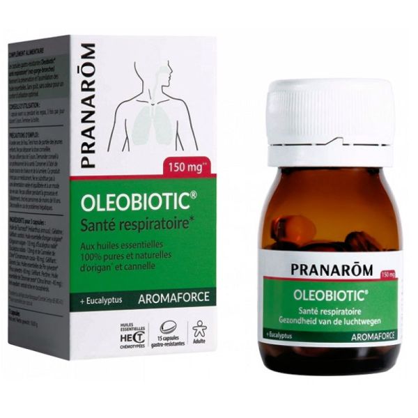 Pranarôm Aromaforce Oleobiotic santé respiratoire 15 capsules 150 mg