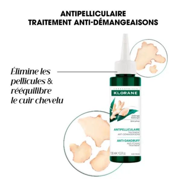 Klorane Galanga traitement antipelliculaire et anti démangeaisons 100ml