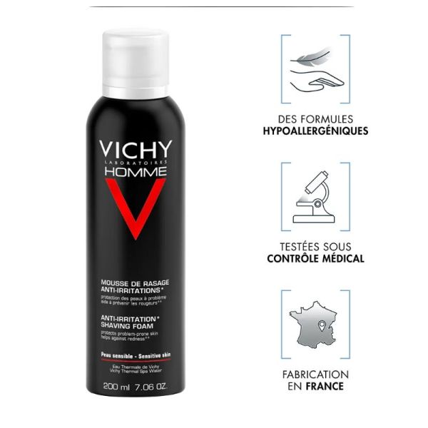 Vichy Homme mousse de rasage anti-Irritations 200ml