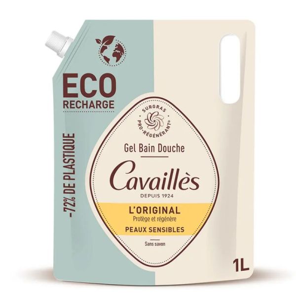 Cavaillès eco recharge gel bain et douche l'Original peaux sensibles 1 litre