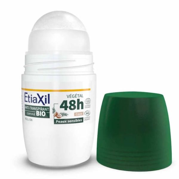 Etiaxil déodorant anti-transpirant végétal 48H noix de Coco Bio 2x50ml