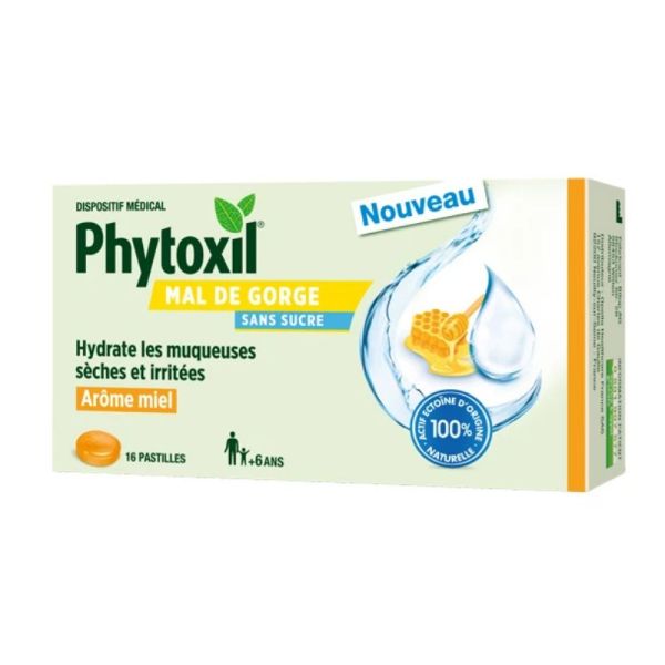Phytoxil Mal de gorge pastilles miel 16 pasilles