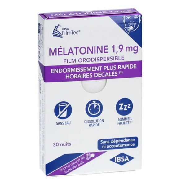 IBSA Mélatonine 1,9 mg IBSA Filmtec 30 films orodispersibles