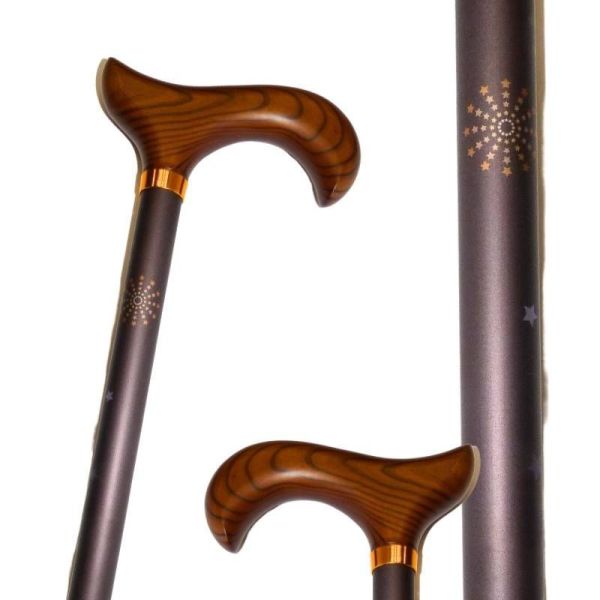 Aquaromat Canne réglable en aluminium marron motif étoilé AQ685