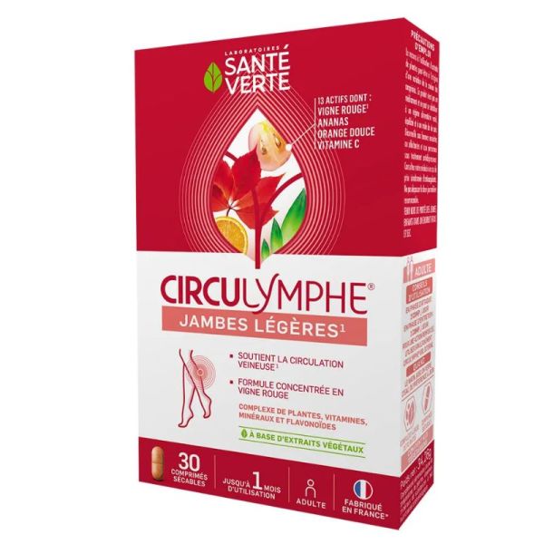 Sante Verte Circulymphe jambes légères 30 comprimés
