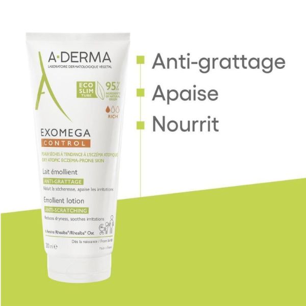 A-Derma  Exomega Control lait émollient anti-grattage 200ml