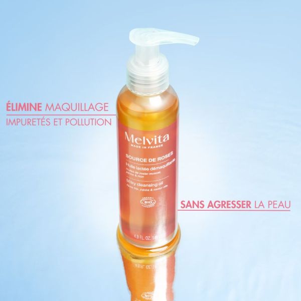 Melvita Source de roses huile lactée démaquillante bio 145ml