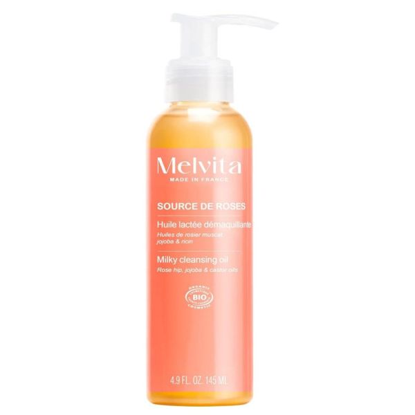 Melvita Source de roses huile lactée démaquillante bio 145ml