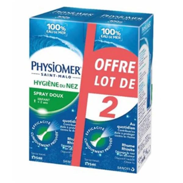 Physiomer hygiène du nez spray doux 2x135ml