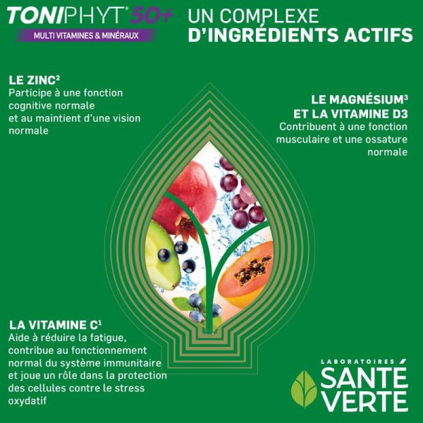 Sante Verte Toniphyt 50+ multivitamines et linéraux 30 comprimés sécables