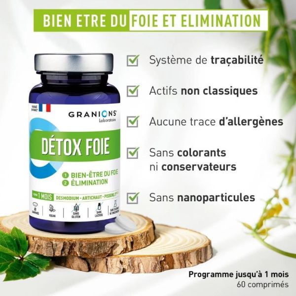 Granions Détox Foie 1000 mg 60 comprimés