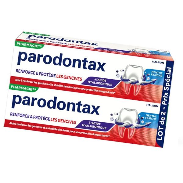 Parodontax dentifrice blancheur renforce et protège menthe fraîche 2x75ml