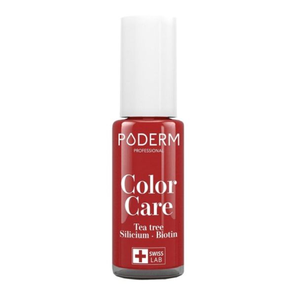 Poderm Color Care vernis à ongles soin Tea Tree Rouge Allure 8ml