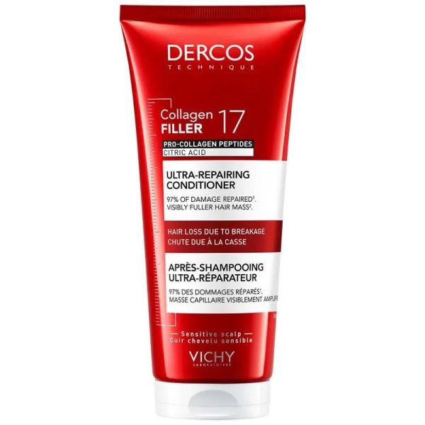 Vichy Dercos Collagen Filler 17 après-shampoing fortifiant réparateur intense 200ml