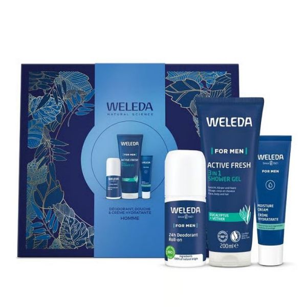 Weleda Homme coffret déodorant, douche et crème hydratante