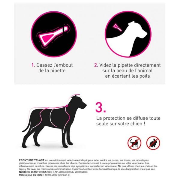 Frontline Tri-act Spot-on chien de 40-60 kg 3 Pipettes