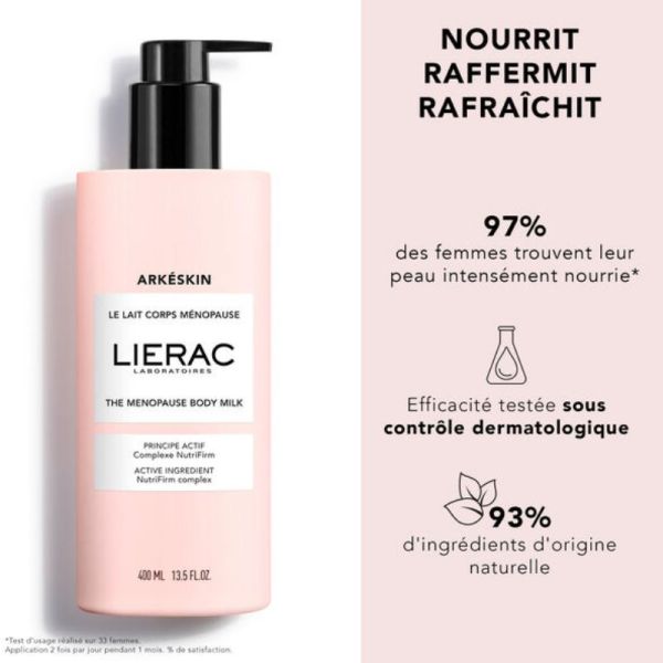 Lierac Arkéskin lait corps ménopause peaux sèches 400ml