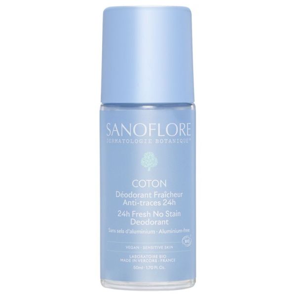 Sanoflore Déodorant Fraîcheur 24H Coton Roll-On Bio 50ml