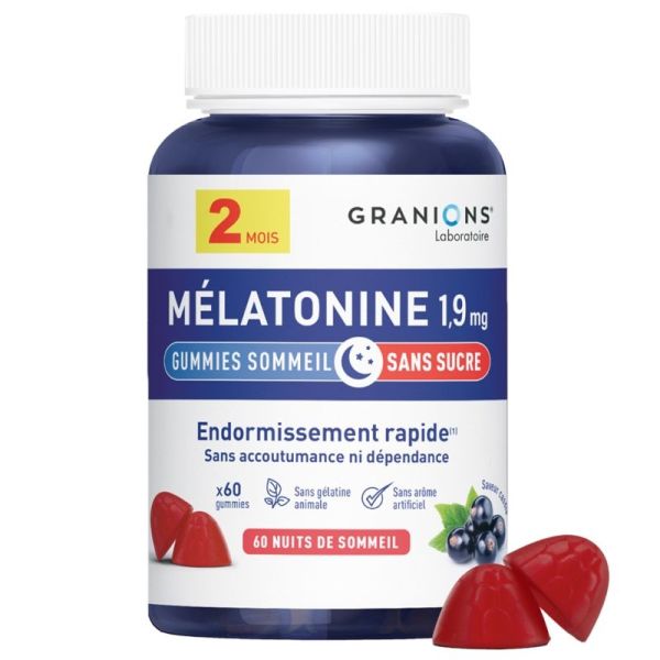Granions mélatonine 1,9 mg 60 gummies