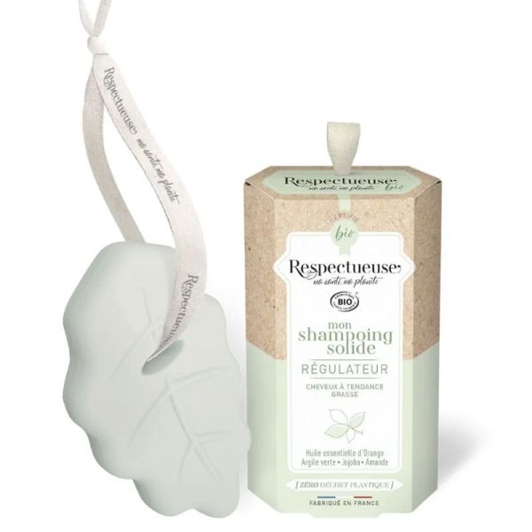 Respectueuse Shampoing Solide Régulateur Bio Parfum naturel d'orange 75g