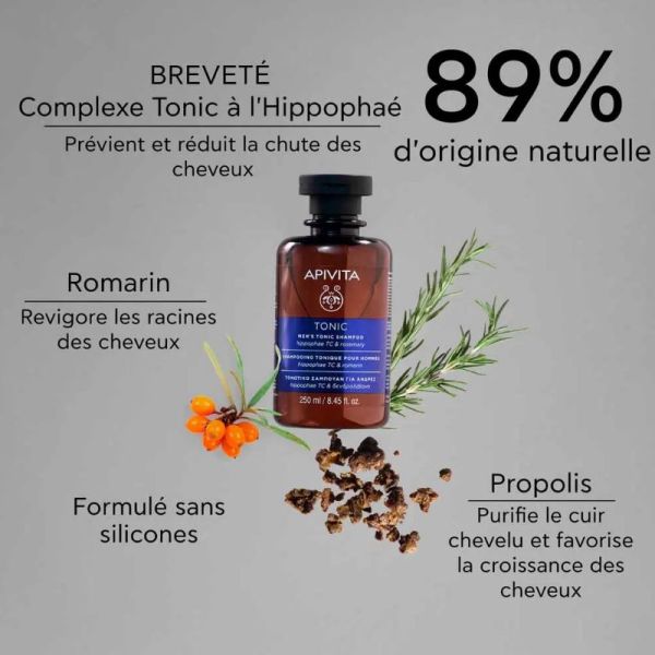 Apivita shampoing tonique pour hommes 250ml