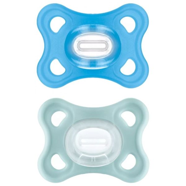MAM Comfort 2 Sucettes Silicone 2-12 Mois Bleu