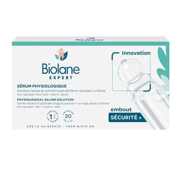 Biolane Expert sérum physiologique solution nasale stérile 20 unidoses de 5ml