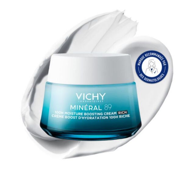 Vichy Mineral 89 crème riche Boost hydratation 72h 50ml