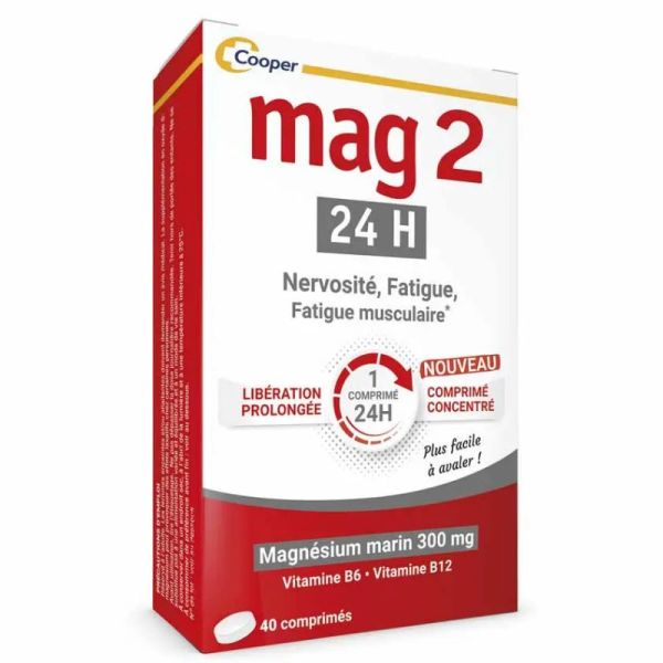 Mag 2 24h Magnésium Marin 2x40 comprimes
