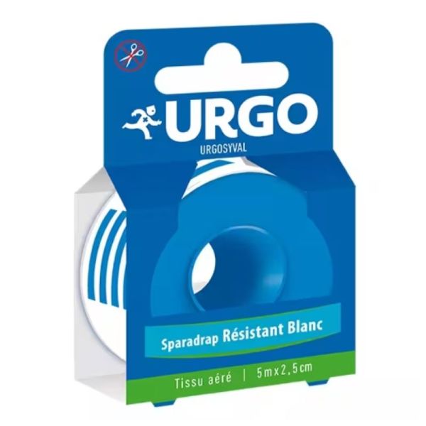 Urgo Urgosyval sparadrap tissus résistant blanc 5m x 2,5cm