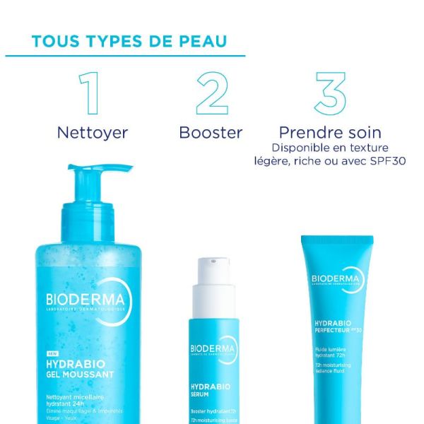 Bioderma Hydrabio gel moussant nettoyant micellaire hydratant 24H 400ml